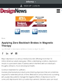 Design News: Ogura Electromagnetic Zero Backlash Brakes in Magnetic Therapy