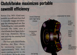 Design News:  Clutch/Brake Maximizes Portable Sawmill Efficiency