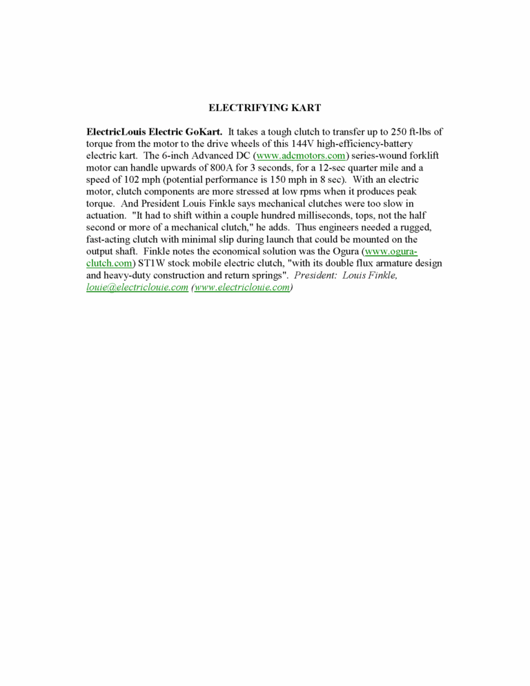 Design News:  Electrifying Kart