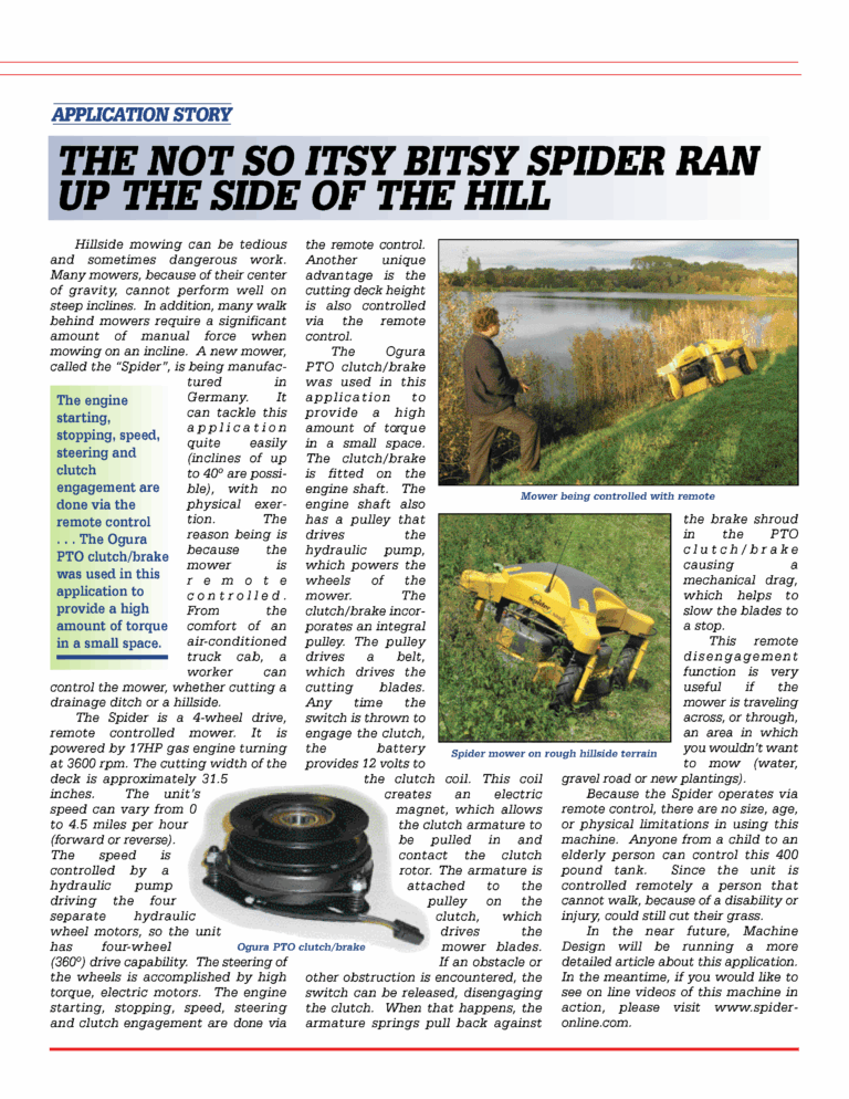 Machine Design: Along came a Spider mower